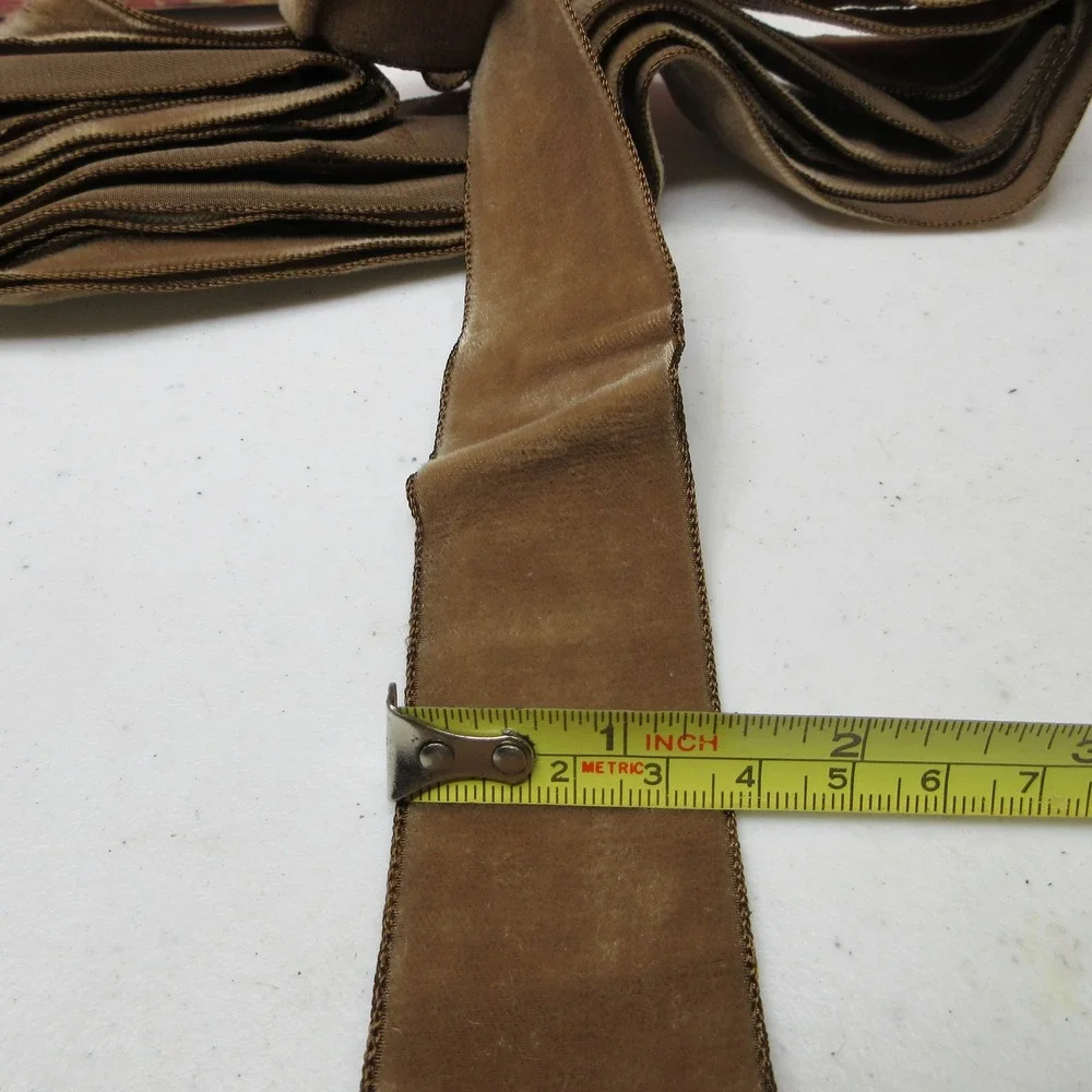 VTG Mocha Brown Velvet & Grosgrain Ribbon 1.5